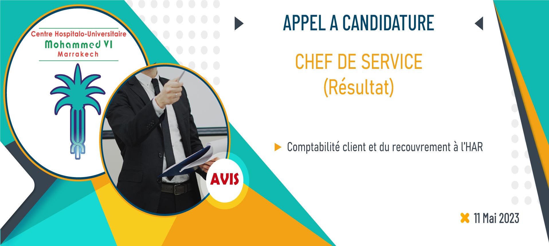 Résultat de l'appel à candidature pour le poste de chef de service de la Comptabilité Client et du Recouvrement à l'HAR