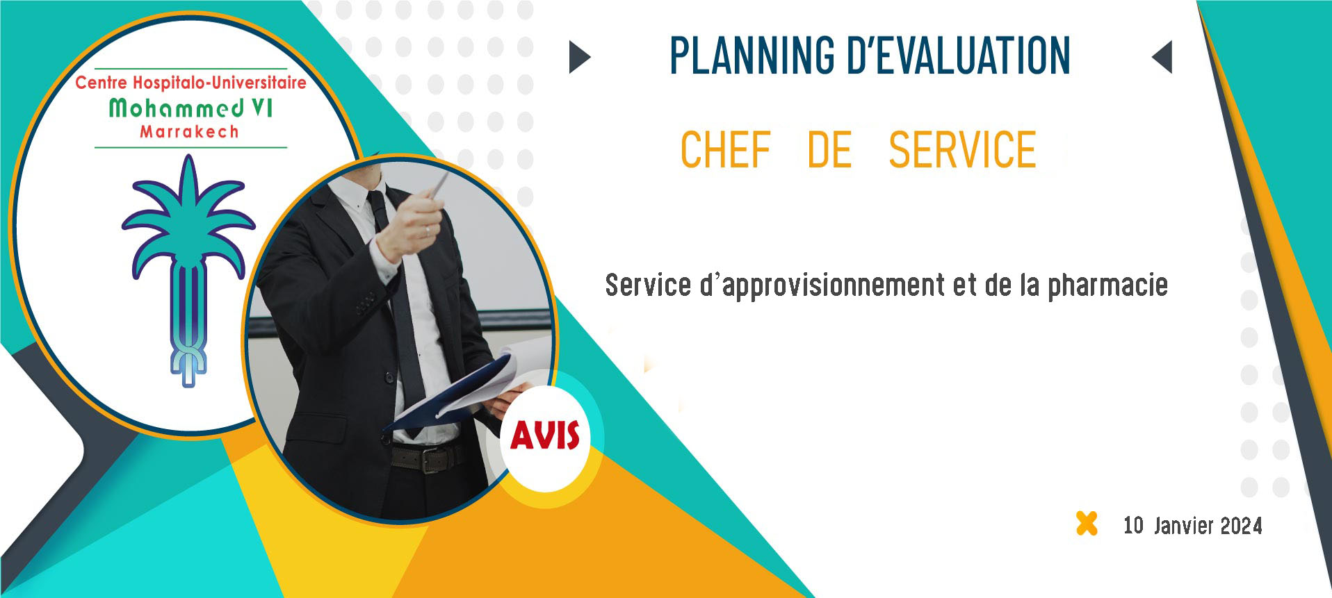 Planning d'évaluation des candidats postulants pour occuper le poste de chef de service d’approvisionnement et de la pharmacie